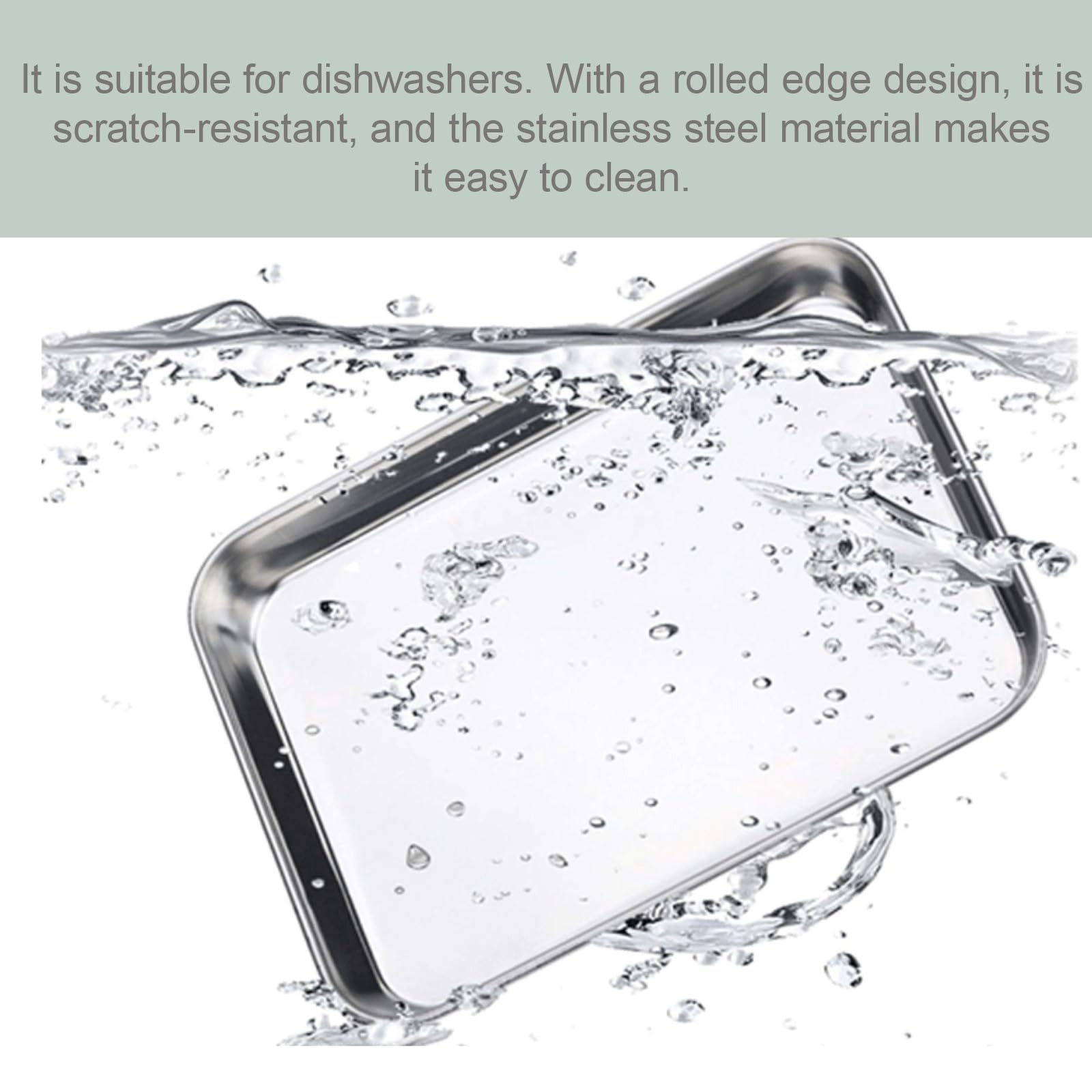 Non-Stick Stainless Steel Baking Sheets – 3-Piece Heavy Duty Cookie Trays, Easy to Clean Baking Pans, Shipped from Local Warehouse