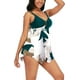 thumbnail image 4 of Trajes de baño para mujeres, trajes de baño de dos piezas, trajes de baño con control de abdomen, estampado modesto, exquisito top con aros y bañadores tipo bóxer, 4 of 6