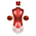 thumbnail image 4 of Miaeowve Uniforme de Cheerleader Métallique pour Femmes, Performance d'Équipe Cheerleading Rouge TG, 4 of 7