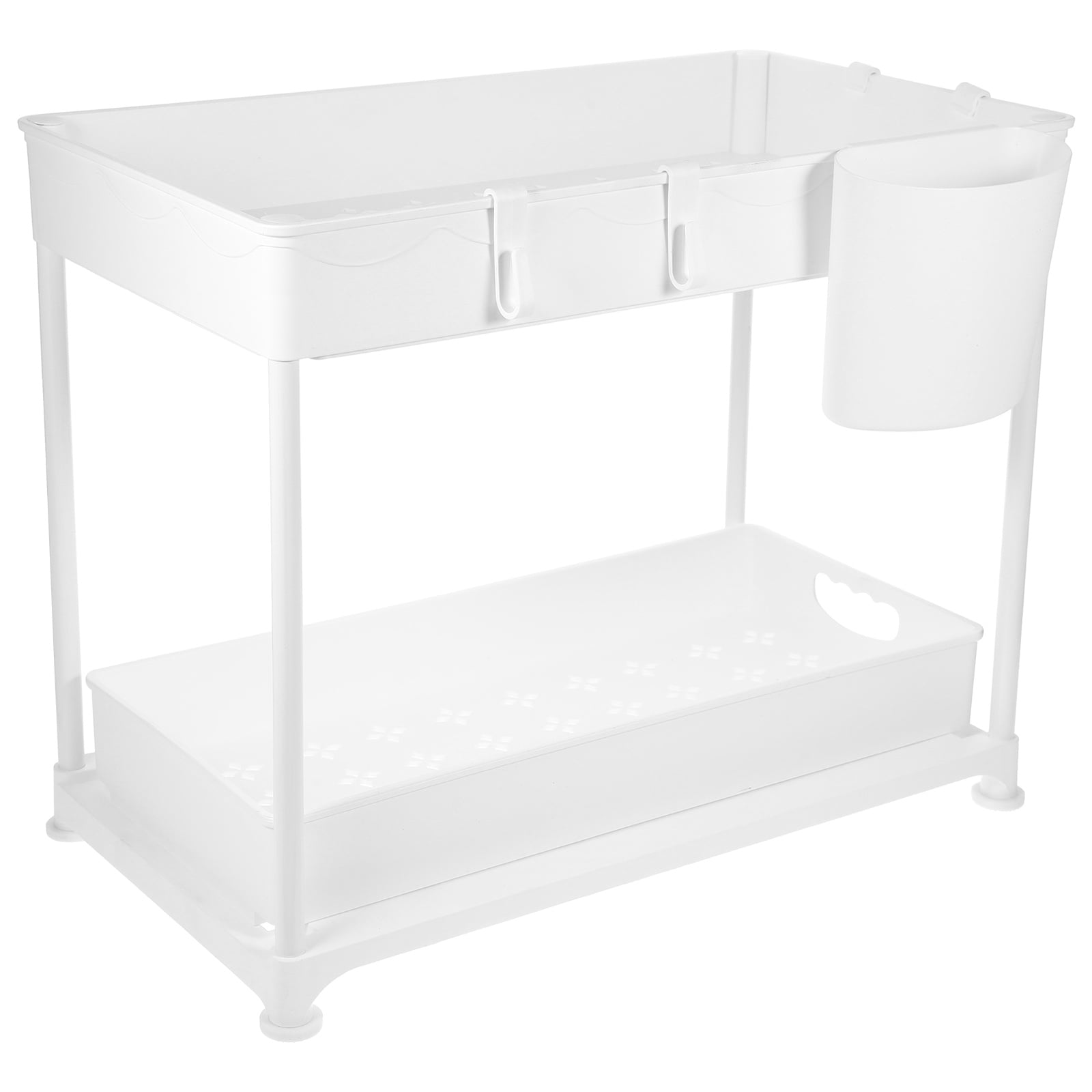 GOOHOCHY Under Sink Pull-Out Drawer Organizer, Space-Saving Kitchen Cabinet Storage Rack for Counter and Cabinet Organization