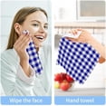 thumbnail image 5 of Coolnut 4 PCS Classic Blue Plaid Washcloths, 12 X 12 Inches Cotton Wash Cloths, Highly Absorbent and Soft Face Towels for Bathroom,Gym,Hotel and Spa, 5 of 6