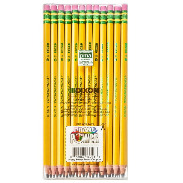 Ticonderoga Number 2 Classic Yellow Pencil, Wood Cased Graphite Pencils