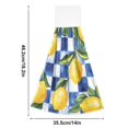 thumbnail image 6 of Yayeee Kitchen Hanging Hand Towels Set of 2 with Loop Bathroom Absorbent Tie Towel, Lemon Checkered, 6 of 7