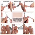 thumbnail image 5 of Juego portátil de cortadoras de uñas y herramientas de belleza, juego de manicura martensítica de acero inoxidable de oro rosa 12 en 1, con bolsa de cuero rosa, adecuado para el hogar, trabajo Afortunado Sencillez, 5 of 5