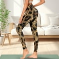 thumbnail image 3 of Renewold Brown Leopard Print Womens Leggings with Pockets High Waist Hip Lift Tummy Control Pocket Yoga Pants Buttery Soft Stretchy Workout Yoga Pants with Plus Size, XXL, 3 of 8