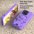 thumbnail image 3 of Dteck for iPhone 16 Pro Max Case with Hidden Stand, Military Grade Drop Protection EVA Shockproof Protective Phone Case for iPhone 16 Pro Max,Purple, 3 of 7