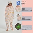 thumbnail image 4 of SWEETXIN Women's Snug Fit Butterfly One-Piece Pajamas, Glow-in-the-Dark Tie Dye Hooded Onesies Costume SizeL, 4 of 7