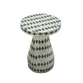 thumbnail image 4 of Halio Cream & Blue Checkered Shell Side Table, 4 of 6