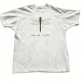 thumbnail image 6 of 【New Arrival】Unisex Dragonfly Graphic T-Shirt, "Why Am I So Fly" Slogan Crew Neck White Vintage Casual Short Sleeve Top, 6 of 6