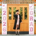 thumbnail image 5 of Pink Bow Graduation Decorations Banner 2026 Coquette Grad Door Banner Pink Class of 2026 Congrats Grad Porch Signs Hanging Banner for College Senior High School Girl Graduation, 5 of 6