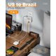 thumbnail image 3 of Adaptador de corriente TESSAN tipo N Plug Brazil con 3 puertos USB y 4 salidas, 3 of 7