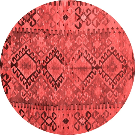 Ahgly Company Indoor Round Southwestern Red Country Area Rugs, 6' Round