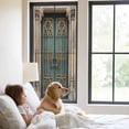 thumbnail image 2 of Turquoise Vintage Door Window Privacy Film, Countryside Barn Abstract Art Static Cling UV Sun Blocking Heat Control Window Tint Day and Night, Non-Adhesive One Way Windows Privacy Cover 29.5''x78.7'', 2 of 7