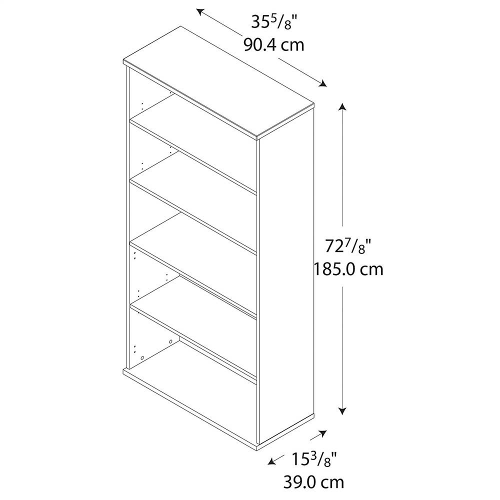 Open Double Office Bookcase in Warm Oak - Series C
