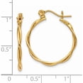 thumbnail image 5 of 14K Yellow Gold Polished Twisted Circle Hoop Earrings (24 X 21) Made In Peru tl596, 5 of 6