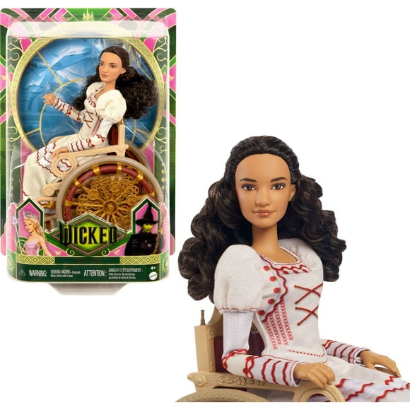 Universal Pictures Wicked Nessarose Fashion Doll & Accessories, Including Wheelchair, with Brown Curly Hair, Possibility & Removable Ballroom Look, Ages 4Y+