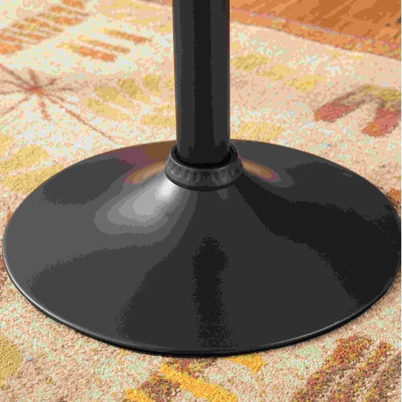 Adjustable Height Round Bar Table with Black Top and Metal Base, Space Saving Cocktail Table for Living Room, 24 Inch Diameter, MDF and Metal
