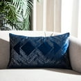 thumbnail image 4 of Safavieh Sarla Geometric Squares Pillow, 18" x 18", Navy/Grey, 4 of 6