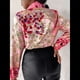 thumbnail image 4 of Blusas para Mujer, con Botones, Estilo Informal, de Negocios, de Larga, Elegantes y Sexys. Estampado Rosa XL, 4 of 9