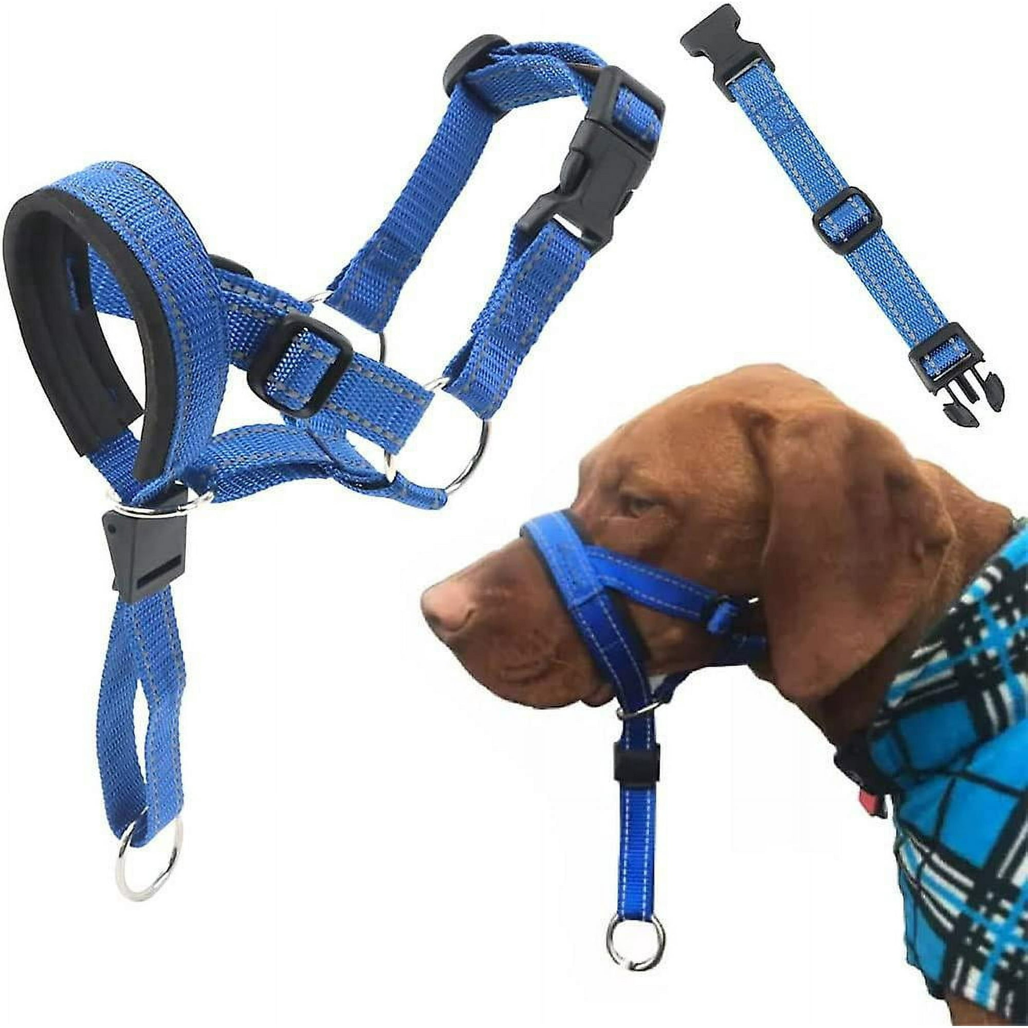 Dog Head Halter With Safety Strap Dog Head Collar With Reflective Strap No pull Dog Collar Adjustable Dog Harness Training Walmart