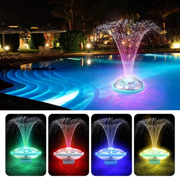 Floating Pool Fountain Light with Remote, High Brightness Above Ground Pool Fountains for Inground Pool,Battery Powered Swimming Pool Floating Fountains