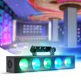 thumbnail image 1 of Mistaha 5 Eyes LED Matrix Light for DJ Nightclub Bar Disco - Full Color Effect Lighting with 5 x 12W RGB LEDs, 24 DMX Channels, Various Operation Modes, 60° Beam Angle, Compact Design., 1 of 6