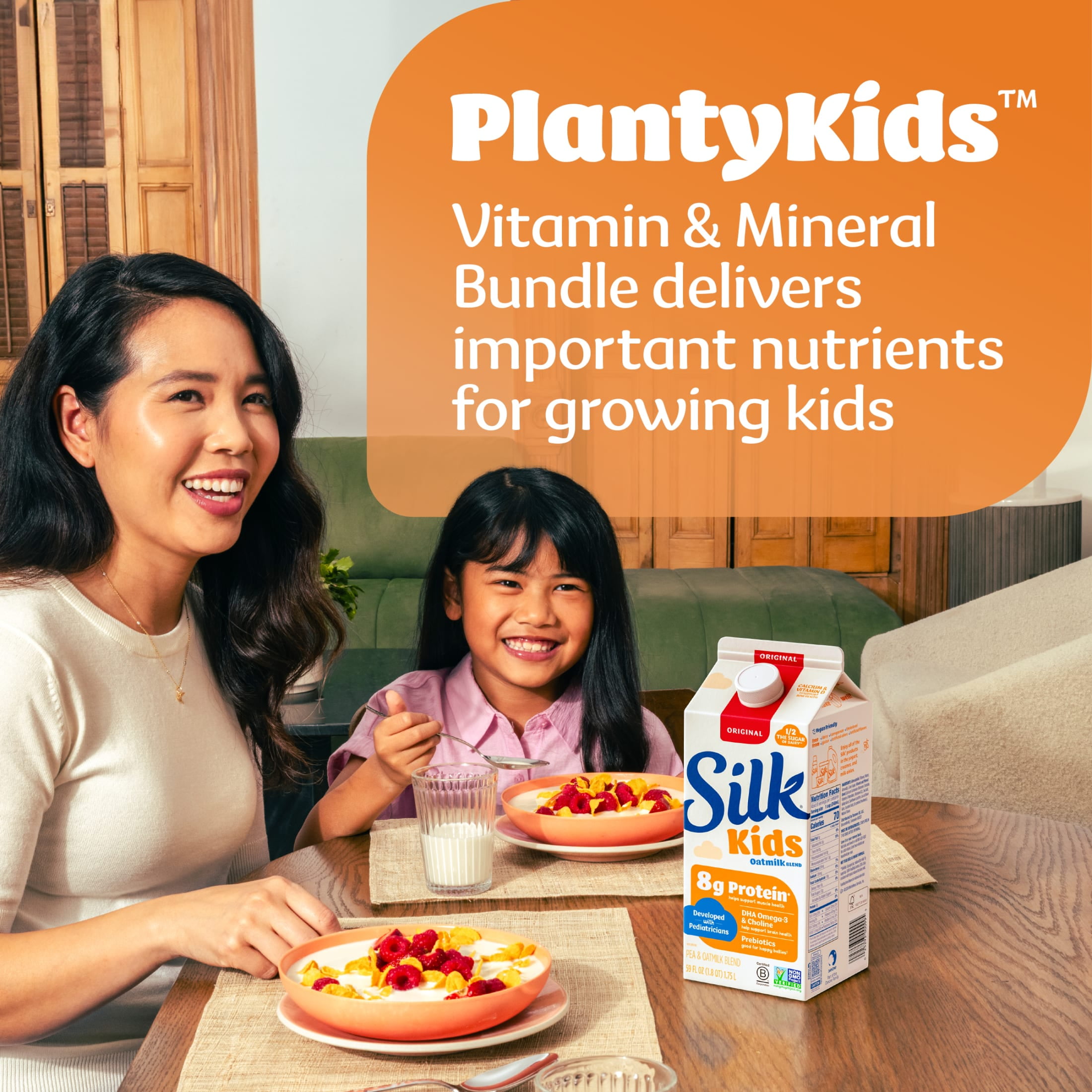 Silk Dairy Free Kids Original Oat Milk Blend, Gluten Free, Vegan, 59 FL OZ Carton
