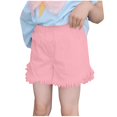 thumbnail image 2 of NAISIBABY Girls Denim Shorts, Solid Fashion Tassels Elastic Waist Summer Casual Shorts Pink 6-7T, 2 of 4