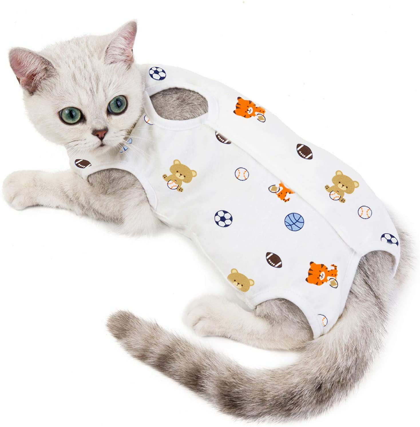 E-Collar Alternative for Cats and Dogs After Surgery Wear Cat Professional Recovery Suit for Abdominal Wounds or Skin Diseases Pajama Suit 