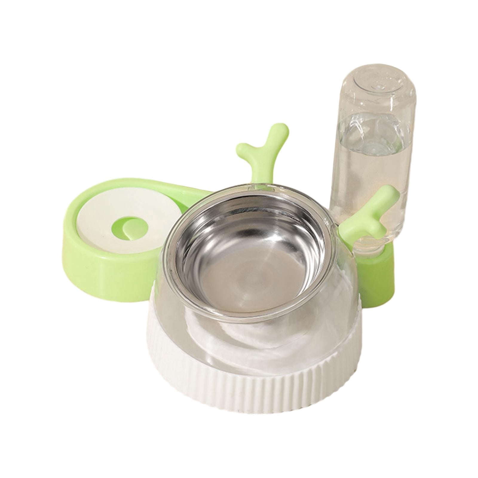 perfeclan Raised Feeding Bowl 15 degree Tilted Cat Bowls Non-Slip Slow Feeding Bowl 2 in 1 Raised Feeding Bowls with Water Bottle for Small Kittens Green Antlers