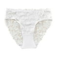 thumbnail image 2 of Women's Underwear and Bras Women's Large Size High Waist Breathable Thin Thong Lace Breathable Seamless Underwear White XL, 2 of 9