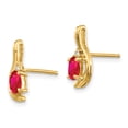 thumbnail image 2 of 14k Yellow Gold Ruby Diamond Earrings Drop Dangle Birthstone July, 2 of 9