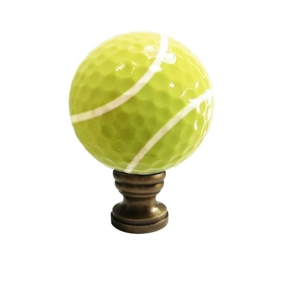 HomeConcept Tennis Ball Lamp Finial, Yellow, 2.25"h