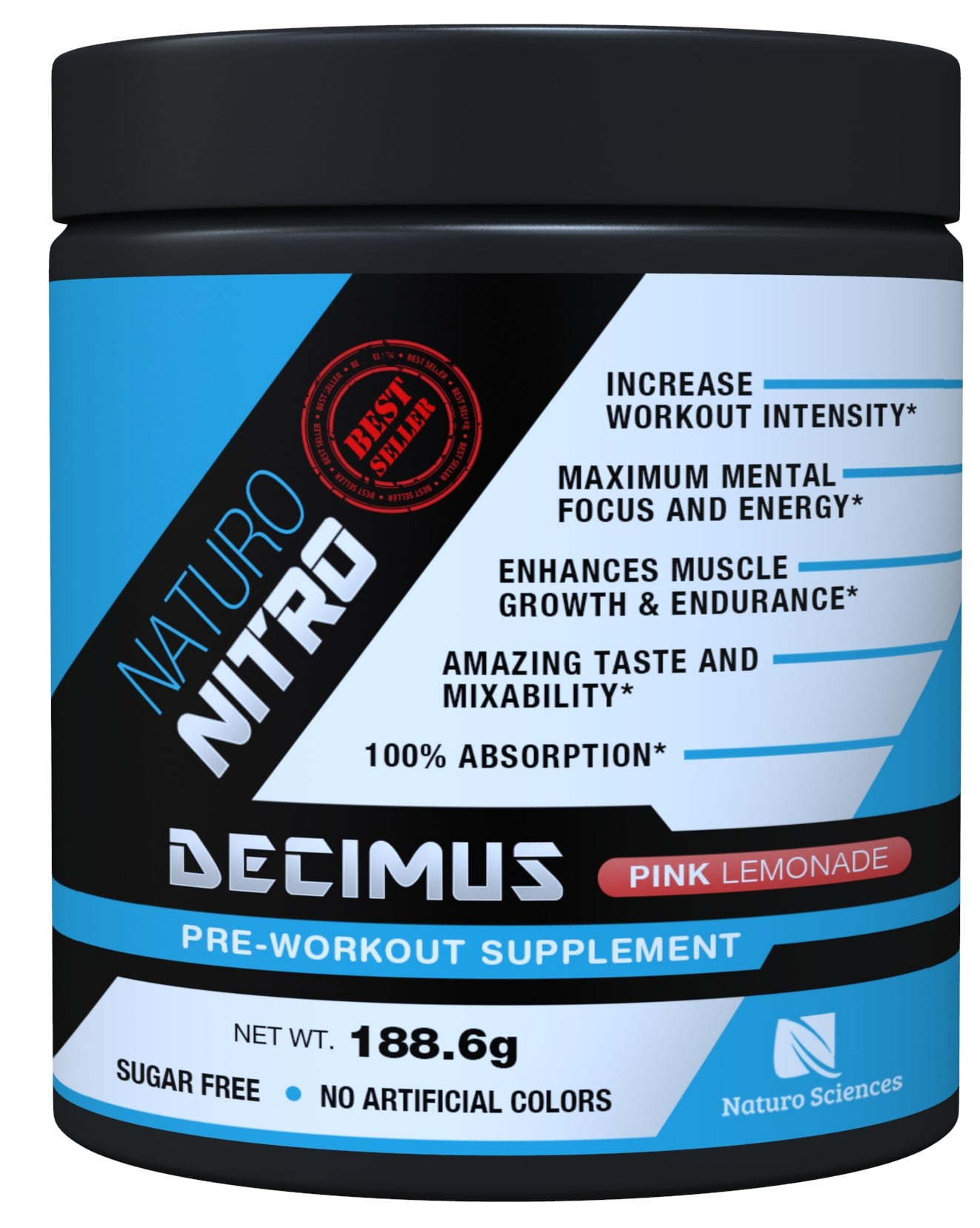 Naturo Sciences Naturo Nitro Decimus Pre Workout, Pink Lemonade, 28 Servings
