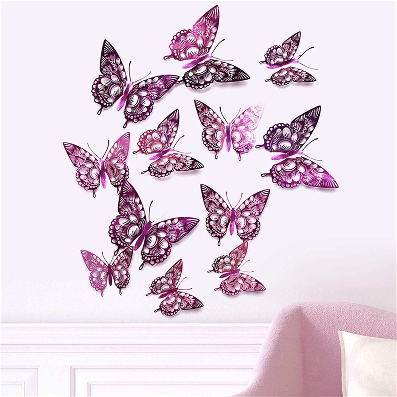 38 Butterflies Butterfly Flutter Multicoloured Printed Art Vinyl Wall Stickers
