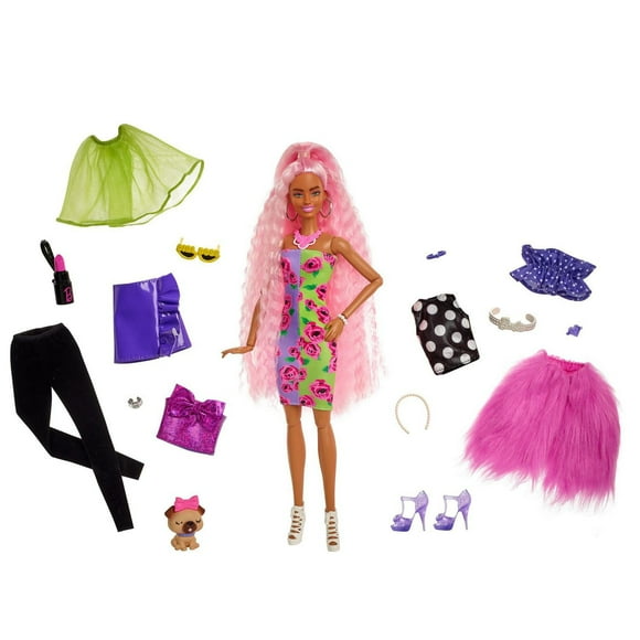 Barbie Extra Deluxe Doll & Accessories Set with Pet, Mix & Match Pieces for 30+ Looks