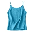 thumbnail image 5 of Tank Tops for Women BWASD Casual Spaghetti Straps V Neck Comfys Fit Loose Camisoles Sleeveless Solid Tee Shirt Blouse Breathable Cotton Linen Summer Tops (Sky Blue L), 5 of 9