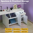 thumbnail image 5 of Advwin Rotating L-Shaped Manicure Table with Dust Collector, LED Light, Storage Cabinets & Shelves, Modern Nail Desk for Nail Tech, Space-Saving Manicure Workstation for Salon or Home, White, 5 of 9