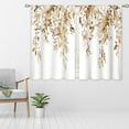 thumbnail image 3 of Eucalyptus Botanical Leaves Floral Kitchen Window Curtains over Sink Farmhouse Flower Leaf Small Window Treatment Tan Floral Cafe Short Curtains for Bathroom Treatment Tier Drapes 27.5x39 inch, 3 of 6