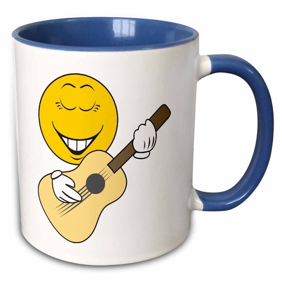 3drose, Sailor Yellow Smiling Face, 15oz Two-tone Blue Mug