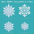 thumbnail image 3 of Paquete de 36 adornos de copo de nieve blancos de plástico, decoraciones navideñas de invierno, decoraciones colgantes de copo de nieve para el árbol de Navidad del país de las maravillas de invierno, 3 of 4