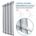 thumbnail image 3 of Blue Beige Door Curtains for Door Window, French Sidelight Front Back Door Curtains With Tieback, Modern Abstract Gradient Vertical Stripes Kitchen Rod Pocket Drapes Panel, 54"x40", 3 of 5
