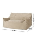 thumbnail image 6 of Noble House Pickerel Velvet Bean Bag Chair, Taupe, 6 of 8