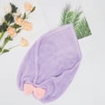 thumbnail image 5 of Unique Bargains 2pcs Hair Drying Towels Triangular Hair Towel Wrap for Women Bow Hair Drying Cap for Hair Purple, 5 of 7