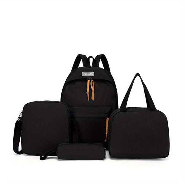 4PCS Mochila De Gran Capacidad Rosa, Mochila Escolar Preppy, Mochila De Viaje Casual Y Bolsa Para Portátil Y Almuerzo Y Bolsa De Lápices