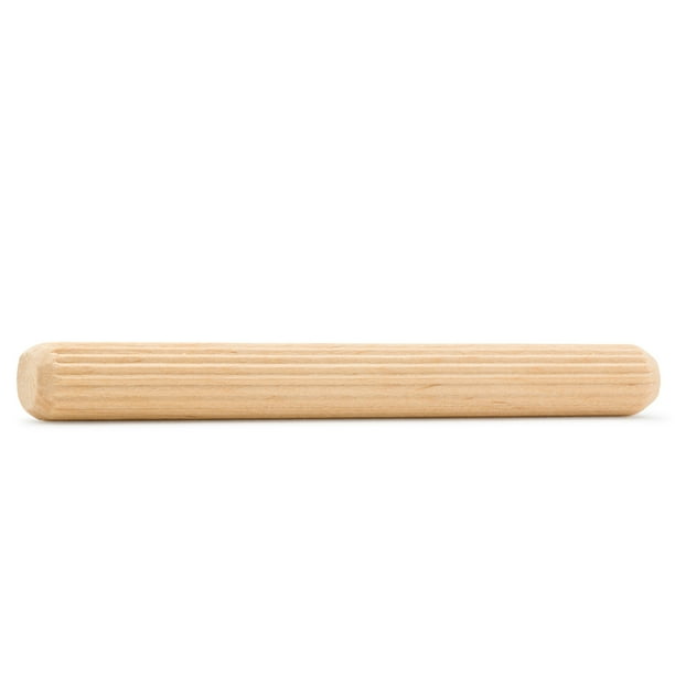 Wooden Dowel Pins 5 inch x 1/2 inch, Pack of 500 Fluted Dowel Joints