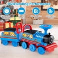 thumbnail image 4 of OLAKIDS 6V 2-Seater Ride on Train with Carriage, Storage, Train Whistle, Music, Lights for 18 Months+, 4 of 4