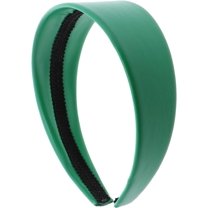 Motique Accessories 2 inch Wide Leather like Headband Solid Hair Band - Kelly Green