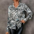 thumbnail image 4 of EQWLJWE Blouses à Manches Longues pour Femmes T-shirt Imprimé Mode Décontracté Col en V, 4 of 6
