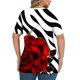 thumbnail image 5 of Xuyuer Women's Casual V-Neck Short Sleeve Loose Blouse, Retro Floral Print, 5 of 6